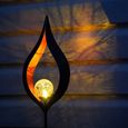 TD® Solaire Lampadaire extérieur - LED rétro fer Bronze soleil Angle Mars Lampes solaires flamme lumière Lampadaire de jardin-1