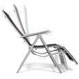 Transat relax de jardin - Vanage - Chaise pliante avec dossier rembourré et repose-pieds - Noir-1