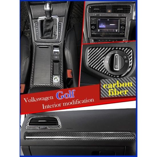 Accessoires auto intérieurs,Autocollant de décoration en Fiber de carbone  véritable, pour VW Volkswagen Golf 7, - Type Rear Logo - Cdiscount Auto