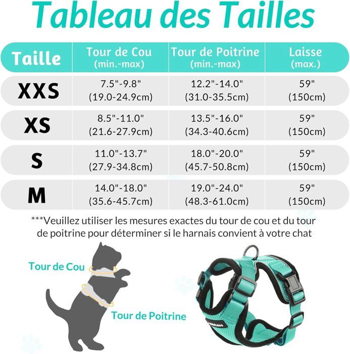 Harnais Pour Chat Avec Laisse – Anti-évasion, Réglable Et Réfléchissant – Taille M, Gris - 11