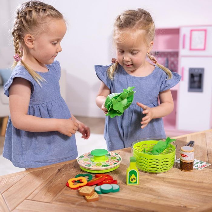 Coffret Essoreuse à Salade en Bois 28 Pièces - Jeu d'Imitation Cuisine - Pour Enfants 3 Ans et Coffret Essoreuse à Salade en Bois 28 Pièces - Jeu d'Imitation Cuisine - Pour Enfants 3 Ans et