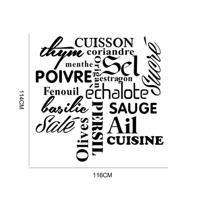 Sticker Cuisine - NOIR - 70x80 cm - Cdiscount Maison