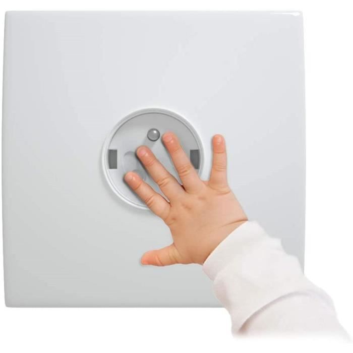 Adlersfeld® 16112 Lot de 20 prises de sécurité enfant avec mécanisme rotatif / 20 pièces, blanc, film adhésif 3M (protection de prise de courant, protection pour prise de courant, protection enfant, à