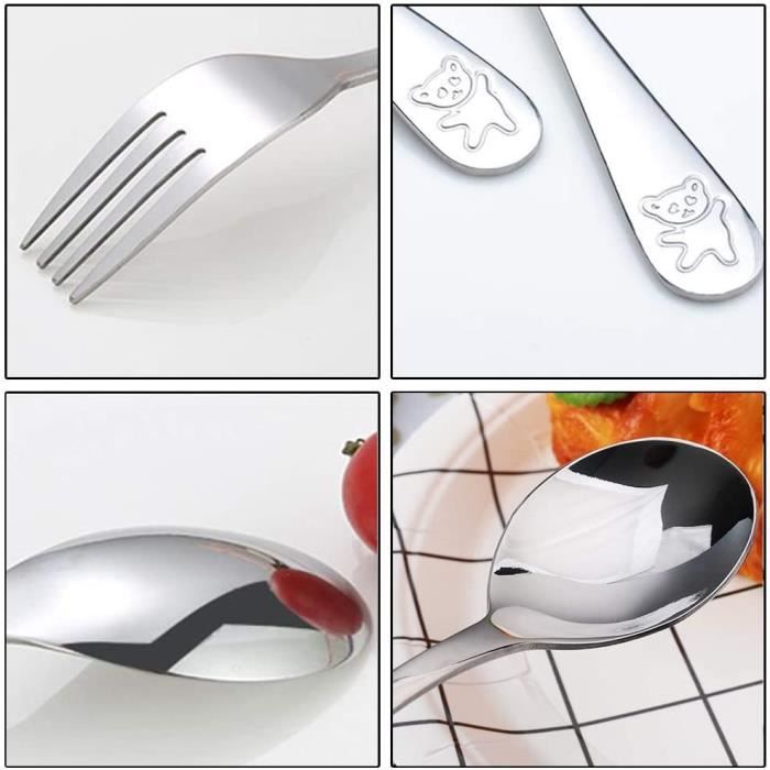 Set Couverts Enfant Inox - Fourchette Et Cuillère Avec Boîte Rose