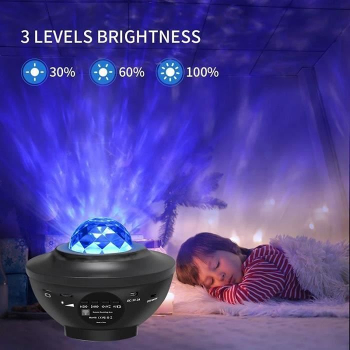 LED Star Projector Night Light avec télécommande de haut-parleur