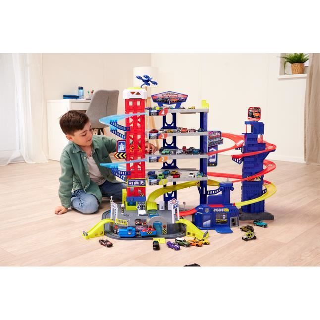Majorette Super Chase Center - 112x70x84 cm - 6 étages 4 véhicules - Die-cast - A Majorette Super Chase Center - 112x70x84 cm - 6 étages 4 véhicules - Die-cast - A