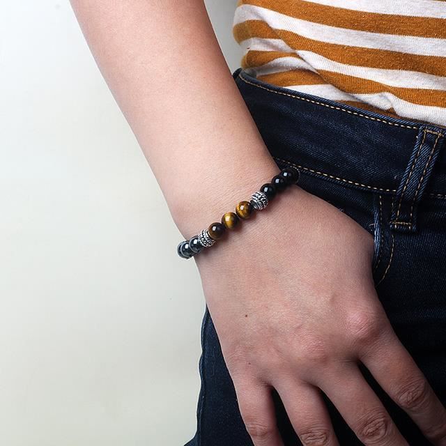 Bracelet perles pierre naturelle oeil de tigre - vente bracelets femme