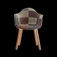 BenyLed Lot de 2 chaises longues en cuir avec pieds en bois massif pour la maison,la cuisine et le bureau-2