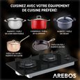 AREBOS  Plaque de cuisson Cuisinière à gaz de 2 flammes|Vitrocéramique Grilles et veilleusede sécurité incluses|Convient pour le-2