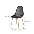 OK-Living Chaise de jardin Chaise de terrasse Chaise de balcon Joko noir Chaise avec siège-baquet (Lot de 2)-2