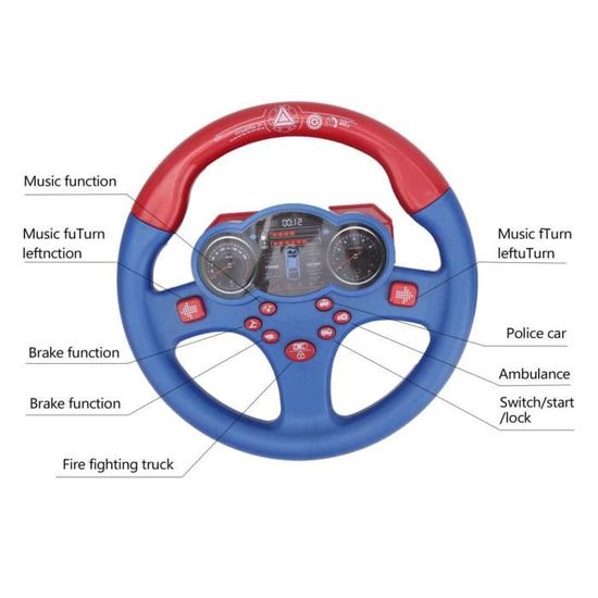 Volant Jouet Volant de Voiture Jouet Volant Électrique Jouet Électrique  Enfants Simulation Volant Jouet Conduite Volant de Voiture Éducation  ToyBlue 