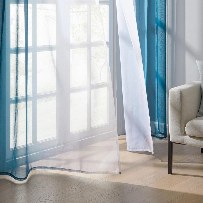 Rideau En Tulle Imprimé Tulipes - 100x200 Cm, Polyester, Couleurs Au Choix - Décoration Salon, Chambre, Balcon, Porte