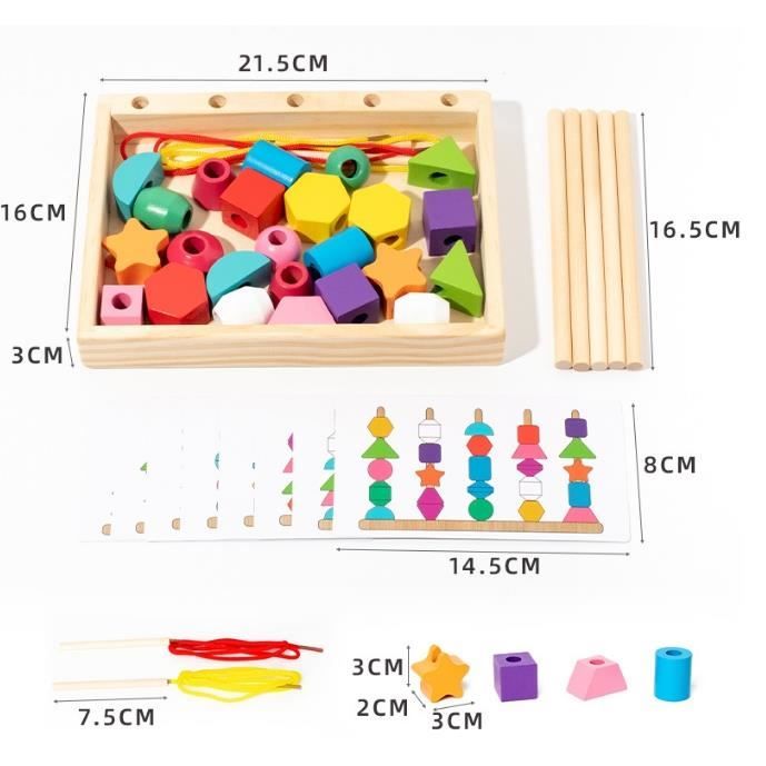 Ainiv Montessori Jouet, 3 En 1 Jouets De Perles De Laçage En Bois Empilable Y Enfiler Jouet Tri Jouets Avec Boite De Rangement Jouets D Apprentissage Prescolaire A Partir De 2 3 4 Ans Et Plus Ainiv Montessori Jouet, 3 En 1 Jouets De Perles De Laçage En Bois Empilable Y Enfiler Jouet Tri Jouets Avec Boite De Rangement Jouets D Apprentissage Prescolaire A Partir De 2 3 4 Ans Et Plus