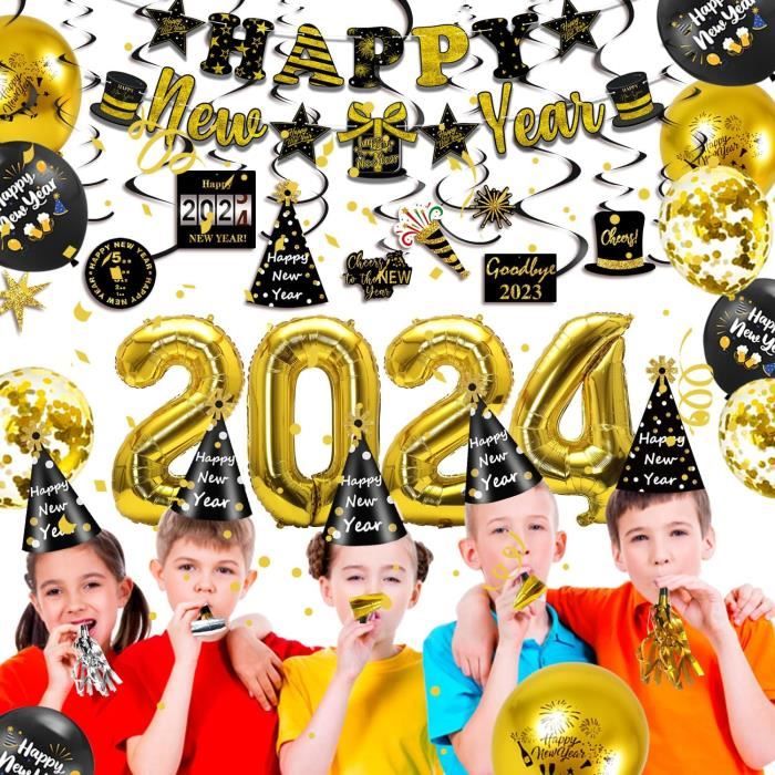 Acheter Guirlande de ballons en arc noir et or pour nouvel an 2024, 102  pièces, Kit de décoration d'arrière-plan pour la maison, fournitures de  fête du nouvel an 2024