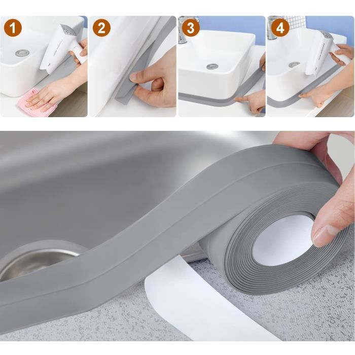 PVC auto-adhésif calfeutrage bande d'étanchéité bande cuisine mur évier  toilett[