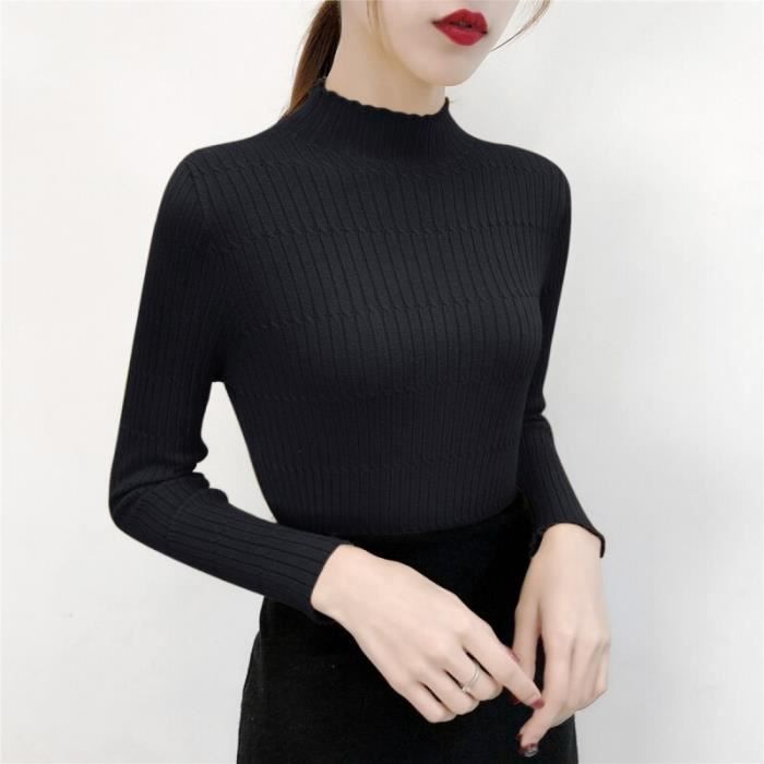 Pull noir simple femme best sale