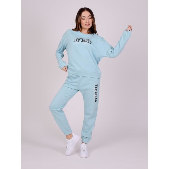 Turquoise Jogging Femme Bleu Pantalon De Survêtement Bas Jogging
