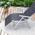 Transat relax de jardin - Vanage - Chaise pliante avec dossier rembourré et repose-pieds - Noir-3