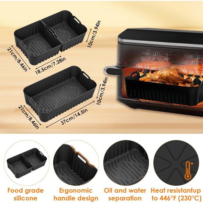 COSORI Grille Rôtissage Multifonction Acier Inox 304 - Accessoire Friteuse Air Twinfry 10L - Déshydratation