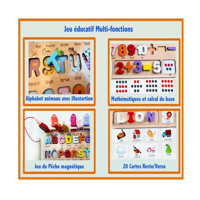 Beaupretty 4 Pièces Puzzle Éducatif Bois Automne Apprentissage Cognitif