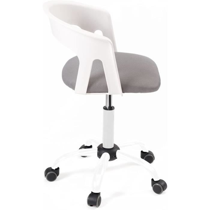 Chaise de Bureau à roulettes hauteur réglable AYA (blanc Rose) - Chaise - Fauteuil  bureau BUT