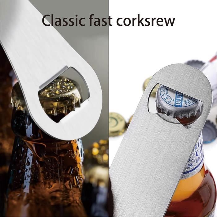 Décapsuleur En Bois Et Acier Inoxydable - Avec Porte-clés Et Ouvre-bouteille Cadeau - Compact Et Léger - Pour Maison, Bar, Restaurant - 6