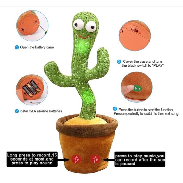 SHOP-STORY - CACTUS GRINGO : Peluche Cactus qui Danse, Chante et Répète -  SHOP-STORY à Mours Saint Eusebe