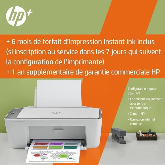 HP DeskJet 2720e Imprimante tout en un - Jet d'encre couleur – 6 mois  d'Instant Ink inclus avec HP+, vos cartouches HP livrées