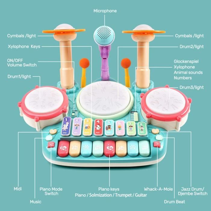 Tambour géant – Décoration musicale en résine festive