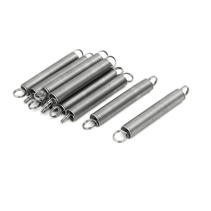 sourcing map 1mmx12mmx50mm 304 Acciaio Inossidabile Compressione Molle Argentato 10pz