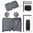 Kono Set de 2 Valise Cabine Rigide Valises de Voyage 55cm à 4 roulettes + Serrure TSA & Portable Vanity Case Noir-4