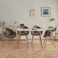 BenyLed Lot de 2 chaises longues en cuir avec pieds en bois massif pour la maison,la cuisine et le bureau-5