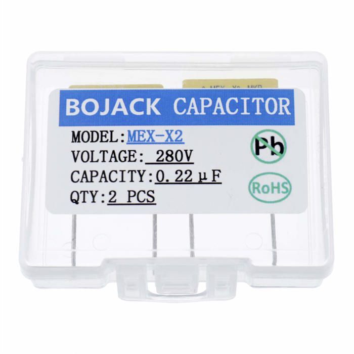BOJACK 0,22 µF 280 V Sicherheitskondensator X2 – 2 Stück, MKP, Für EMI-Filter & Schaltnetzteile