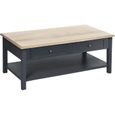 Table basse en bois Damian - ATMOSPHERA - 4 tiroirs - Gris foncé - L. 110 x l. 60 x H. 45 cm-0