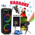 Enceinte portable sur Batterie enfant Karaoke PARTY ALFA-2600 USB Bluetooth 200W - Micro - Jeu de Lumière extérieur Noël - Fête-0