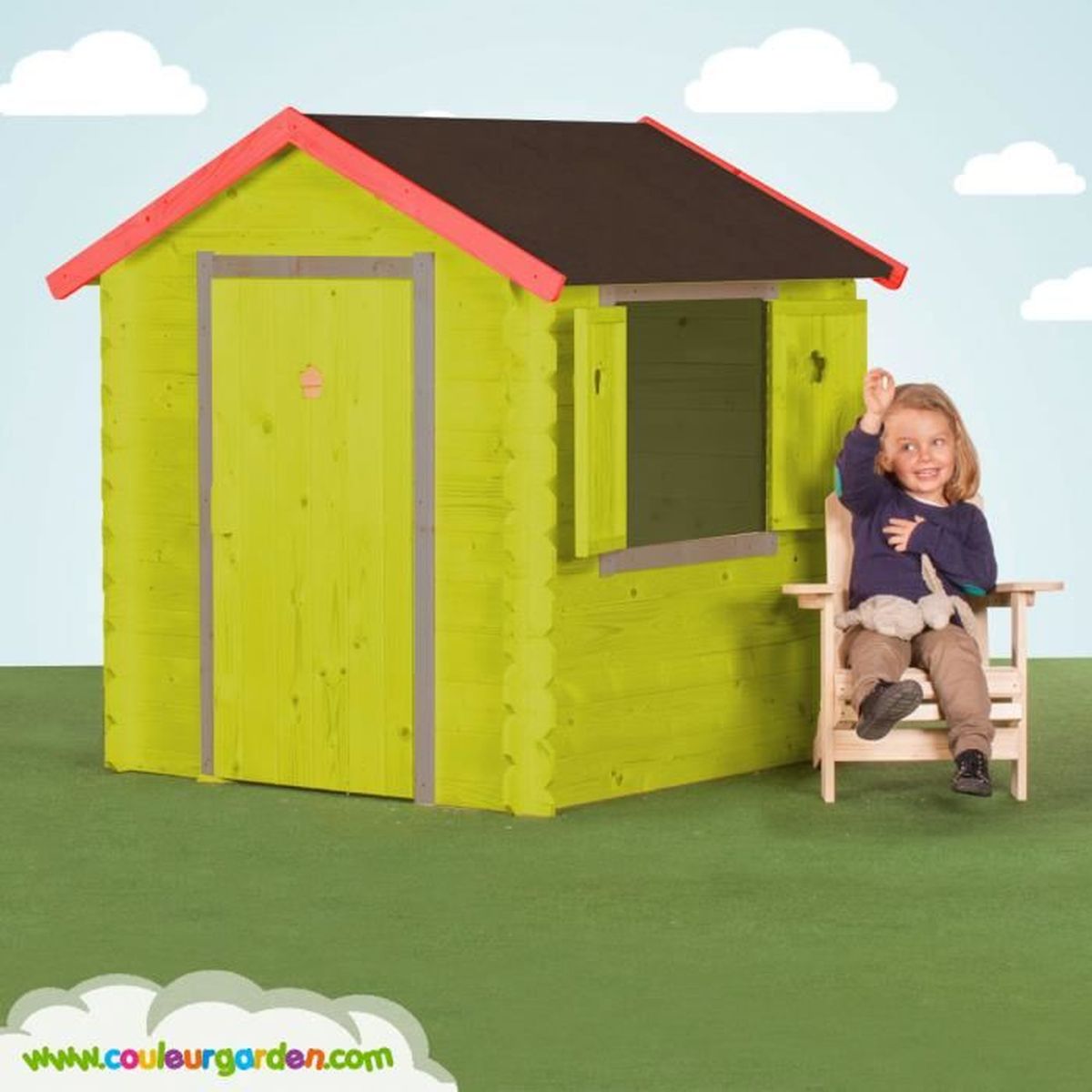 Cabane en bois couleur garden