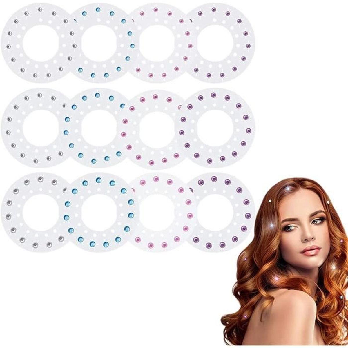 Hair Bedazzler Accessoires–180 strass pour cheveux,recharge de bijoux en diamant avec couvre-cheveux,décoration artistique en strass - Cdiscount Au quotidien Hair Bedazzler Accessoires–180 strass pour cheveux,recharge de bijoux en diamant avec couvre-cheveux,décoration artistique en strass - Cdiscount Au quotidien