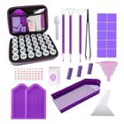 BRAND Boite de rangement - Diamond Painting - 30 Compartiments - Plastique - 21x17x7 cm - Violet