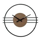 MOBILI REBECCA Rebecca Mobili Horloge Murale Design Moderne Mdf Métal Noir Brun 50 cm