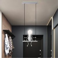 MOGOD Suspension Luminaire design Moderne Lustre Plafonnier en Fer Forgé Blanc E27 40W pour Salle à Manger Café