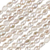 2 Cordes 36-40cm Perles de Perles Naturelles, Perles d'eau Douce Artificielles Perles de Culture D'Eau Douce