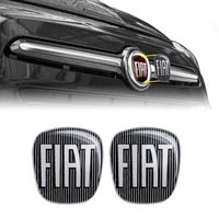 Autocollant Fiat 3D Remplacement Logo Noir pour 500L, Avant et Arrière
