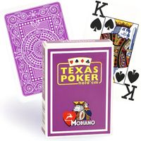 Jeu de cartes Texas Poker 100% plastique Modiano - Mauve