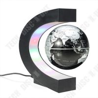 TD® Globe Terrestre LED Lévitation Magnétique appliqué au bureau, Noir, Terre Lumineuse Flottante, Globe de lévitation