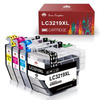Cartouche d'encre compatible pour Brother LC3217 LC3219 - TONER KINGDOM - Pack de 4 - Multi-couleurs