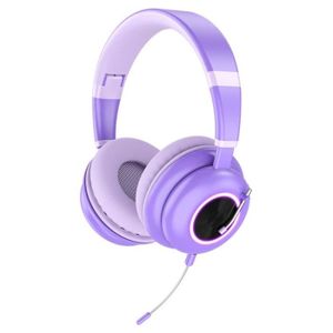 Casque Sans Fil MP3 Audio Stéréo Écran Micro SD LCD violet