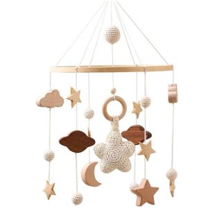 MOBILE Mobile lit bébé - Crochet étoiles Lune Nuages ​​- Carillon éolien mobile en bois