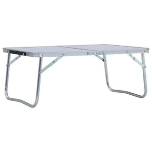 TABLE DE CAMPING Table pliable de camping Blanc Aluminium 60x40 cme