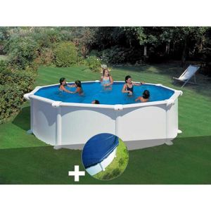 PISCINE Kit piscine acier blanc Gré Atlantis ronde 4,80 x 