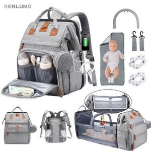 SAC À LANGER Sac à Dos à Langer avec Matelas à Langer pour Bébé – Grande Capacité Sac à Couches Multifonction Imperméable Sac de Voyage avec